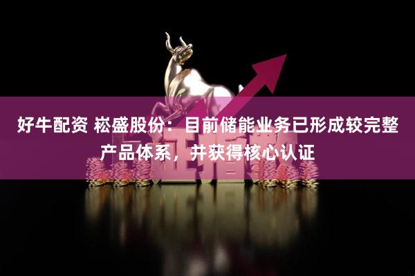 好牛配资 崧盛股份：目前储能业务已形成较完整产品体系，并获得核心认证