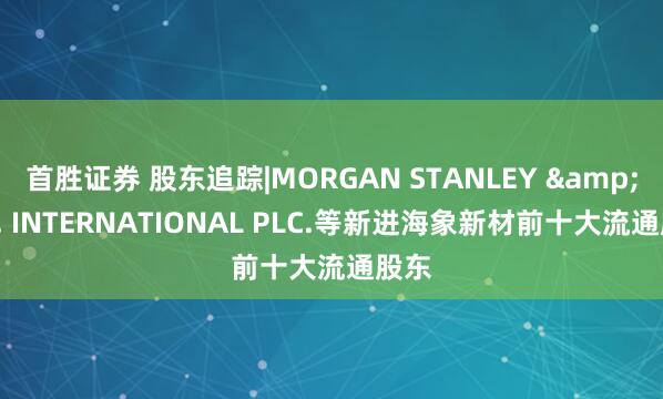 首胜证券 股东追踪|MORGAN STANLEY & CO. INTERNATIONAL PLC.等新进海象新材前十大流通股东
